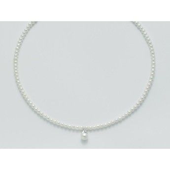 Collana Donna Miluna PCL3077 con perle bianche coltivate di acqua dolce 4-4,5 mm con oro bianco e brillanti