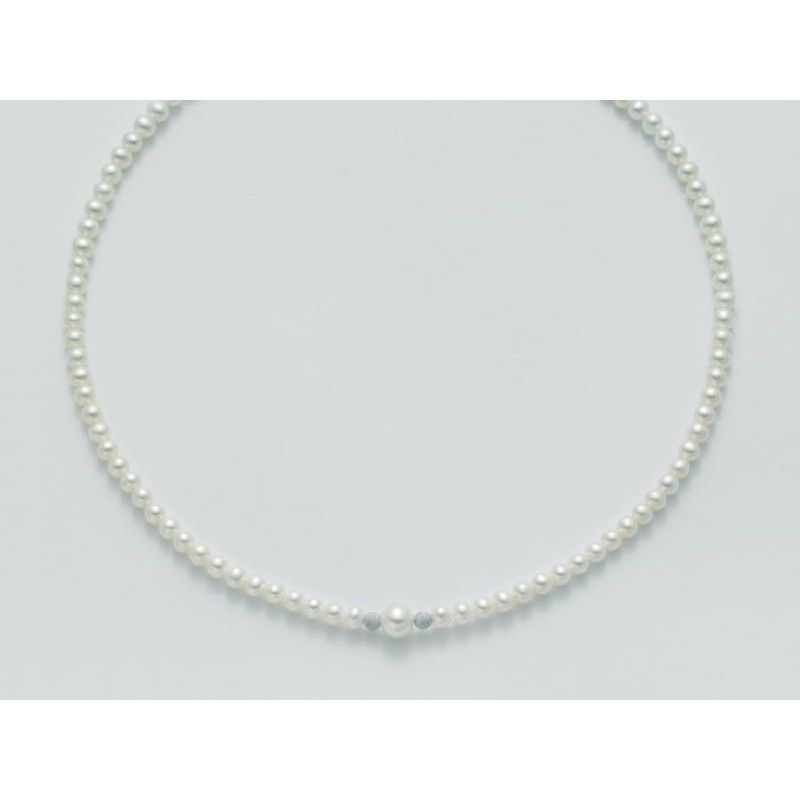 Collana Donna Miluna PCL3079 con perle bianche coltivate di acqua dolce 4-4,5 mm ed oro bianco
