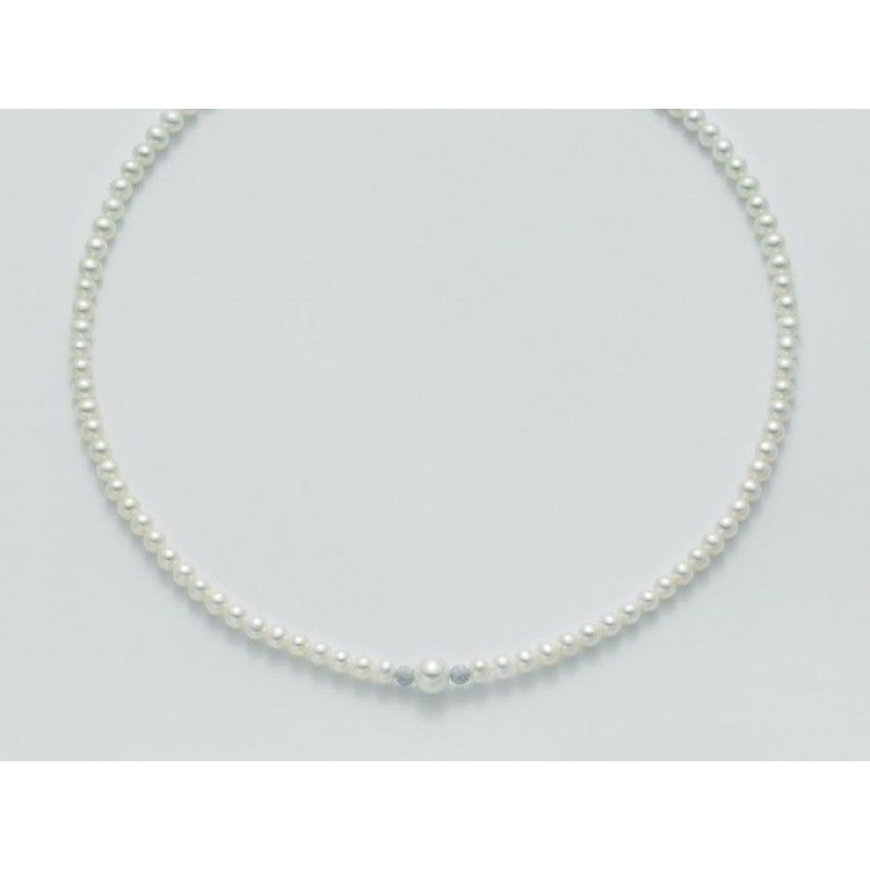 Collana Donna Miluna PCL3079 con perle bianche coltivate di acqua dolce 4-4,5 mm ed oro bianco
