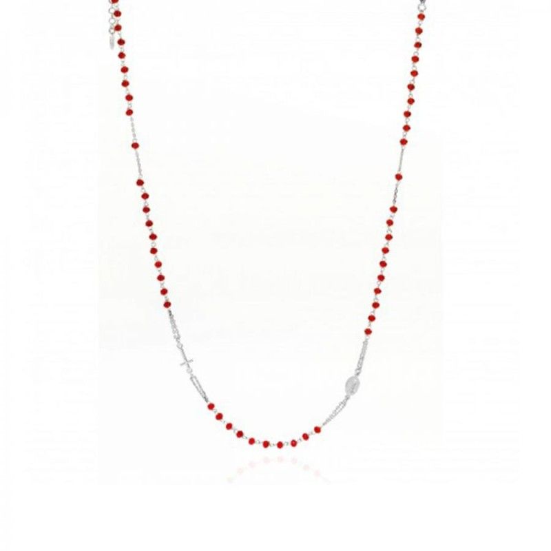 Collana Donna Amen CROBR3 in argento 925 rodiato con cristalli rossi collezione Rosari