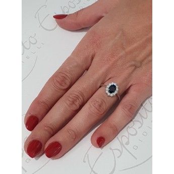Anello Donna GIORGIO VISCONTI in oro, zaffiro blu e diamanti  -  AB16672BZ