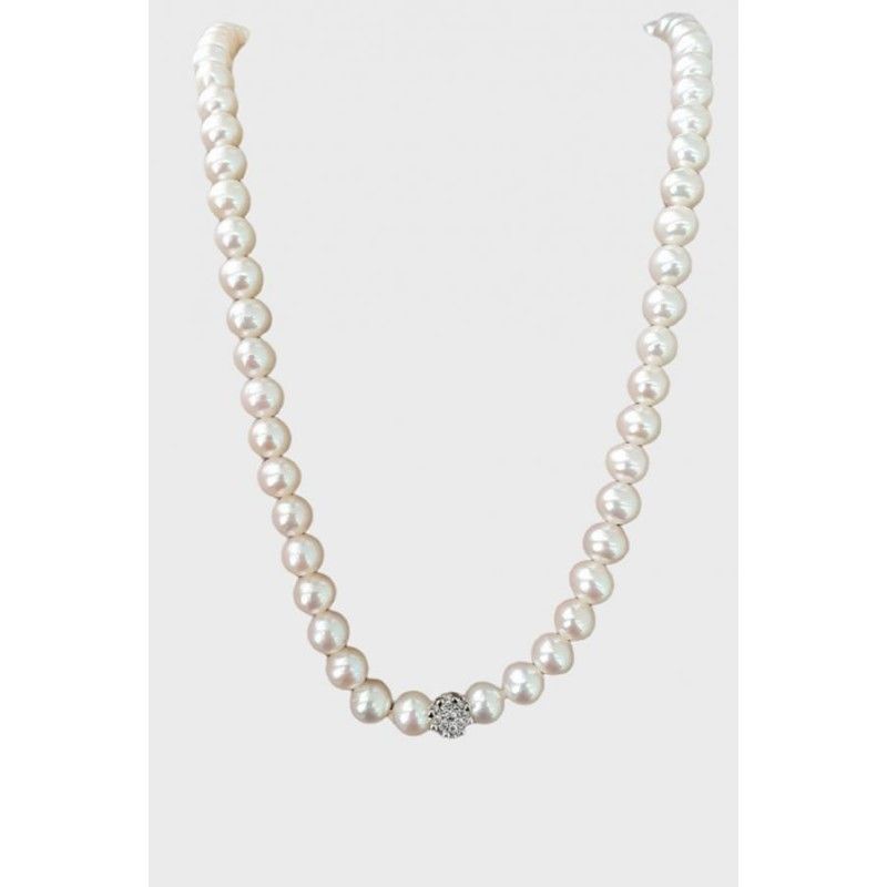 Collana Donna Roberto Giannotti LUXPE05 – Collana perle coltivate Akoya con centrale in oro e brillanti 0,14 ct