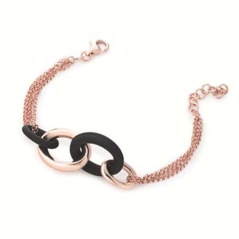 Marcello Pane Bracciale Da Donna Argento 925 Placcatura Rosè Collezione Petite Boul. Rif. BRIT026