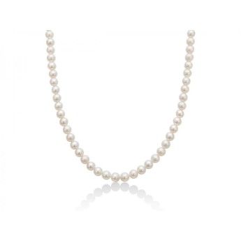 Collana Donna Miluna PCL4203 - Collana perle bianche coltivate di acqua dolce 8,5-9 mm con chiusura in oro bianco