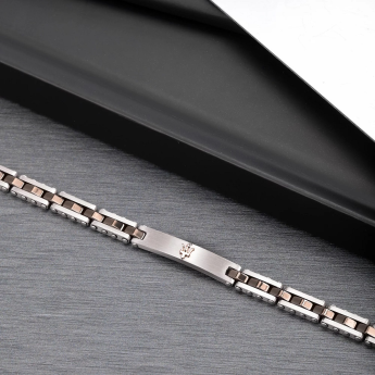 Bracciale Uomo Maserati JM220ASR05 in acciaio e ceramica brown collezione Maserati Jewels