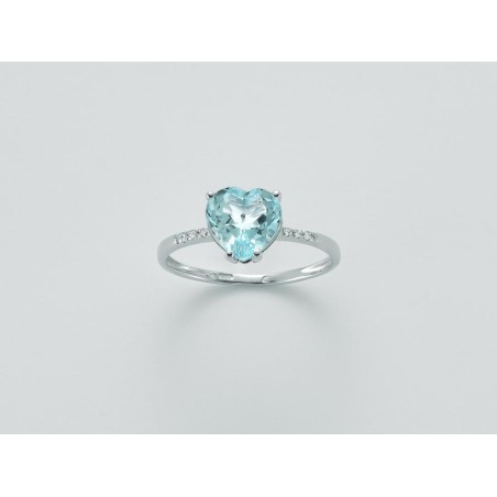 Anello Donna Miluna LID3286X in oro bianco, topazio azzurro naturale 2,20 ct e diamanti taglio brillante 0,0256 ct
