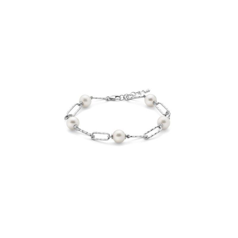 Bracciale Donna Miluna PBR3201 – Bracciale in argento 925 rodiato e perle bianche coltivate 7,5-8 mm collezione Miss Italia