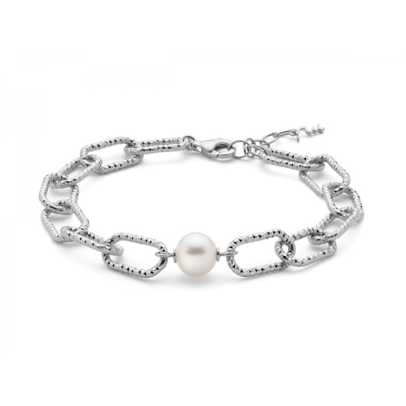 Bracciale Donna Miluna PBR3203B – Bracciale in argento 925 rodiato e perla bianca coltivata 9-9,5 mm collezione Miss Italia