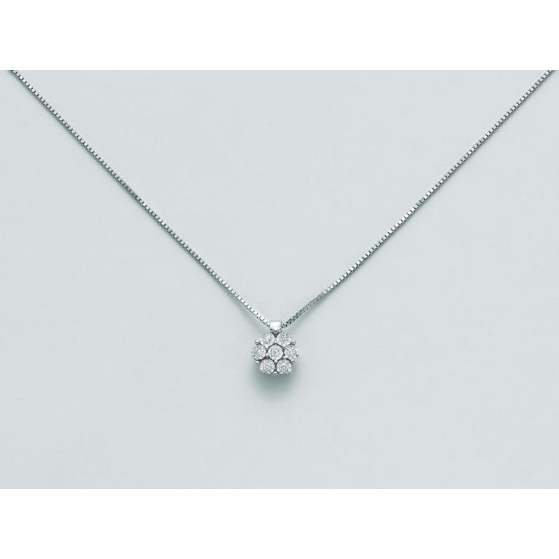 Collana Donna Miluna CLD4207 - Collana punto luce in oro bianco e brillanti 0,021 ct