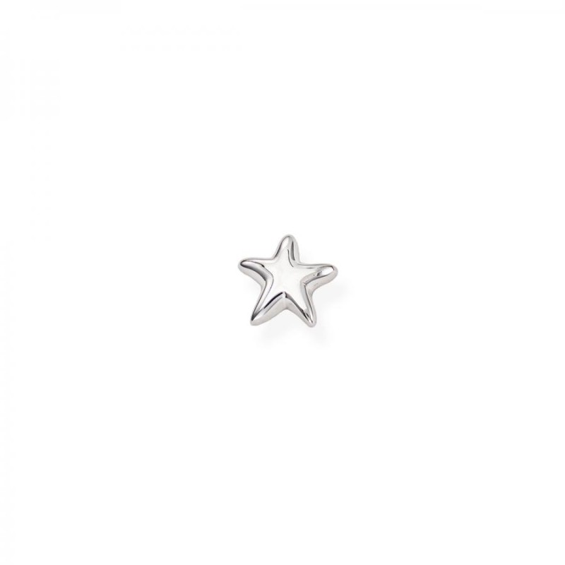 Mono Orecchino Donna Amen EB37 in argento 925 rodiato a forma di stella liscia