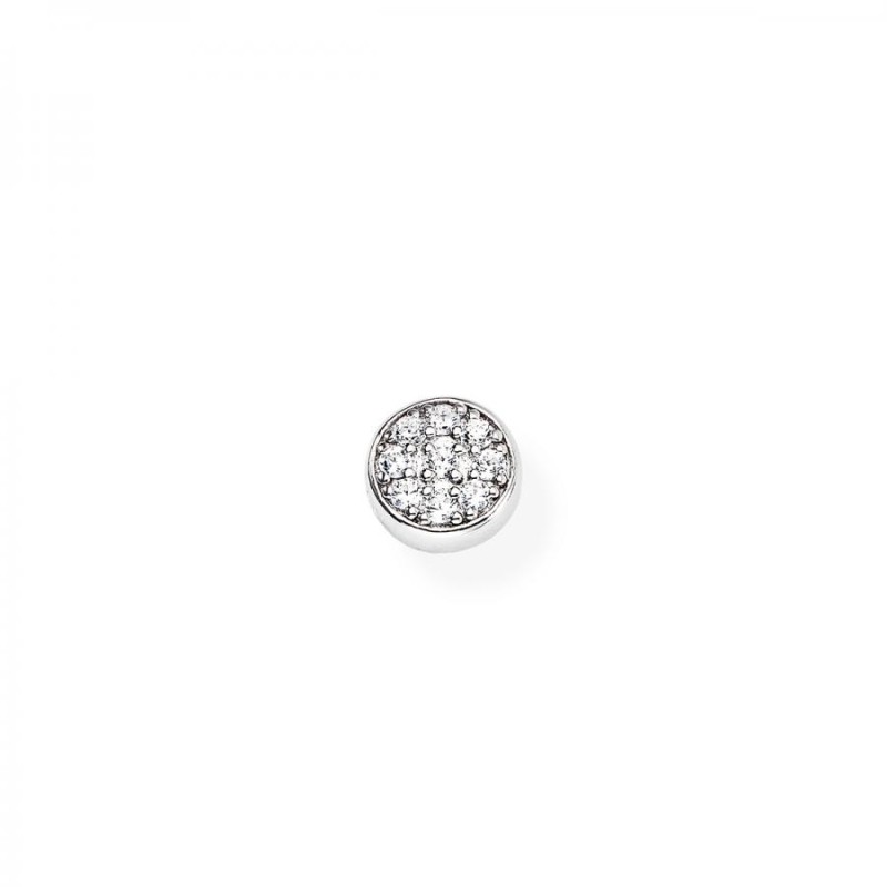 Mono Orecchino Donna Amen EB36 in argento 925 rodiato a forma di punto luce tondo con zirconi bianchi