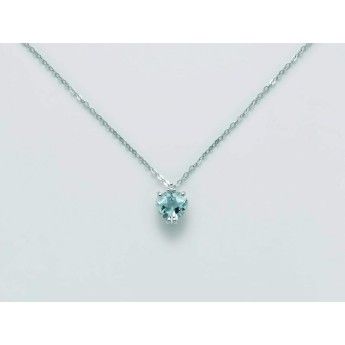 Collana Donna Miluna CLD4285 in oro bianco 750 con acquamarina naturale taglio cuore 0,95 ct e diamante taglio brillante 0,01 ct