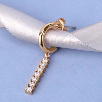 Mono Orecchino Donna La Petite Story LPS02ARQ117 in ottone pvd gold e zirconi bianchi collezione Single Earrings