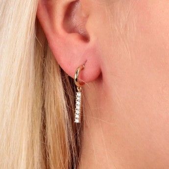 Mono Orecchino Donna La Petite Story LPS02ARQ117 in ottone pvd gold e zirconi bianchi collezione Single Earrings