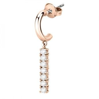 Mono Orecchino Donna La Petite Story LPS02ARQ118 in ottone pvd rose gold e zirconi bianchi collezione Single Earrings