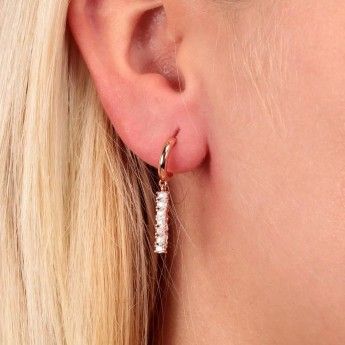 Mono Orecchino Donna La Petite Story LPS02ARQ118 in ottone pvd rose gold e zirconi bianchi collezione Single Earrings