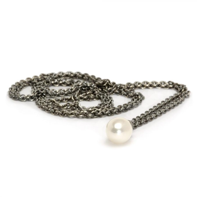Collana Trollbeads TAGFA-00022 “Collana D’Argento con Perla” in argento 925 lunghezza 90 cm