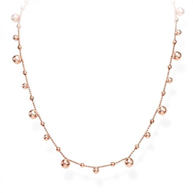 Collana Donna Amen CLPAMR3 - Collana in argento rosè con sfere collezione Romance