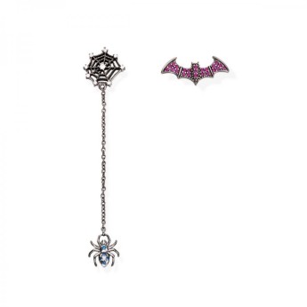 Orecchini Amen - Orecchini donna argento con placcatura rutenio e zirconi bianchi e rossi collezione Fantasy  -  EF14