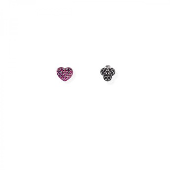 Orecchini Amen - Orecchini donna argento con placcatura rutenio e zirconi rossi e neri collezione Fantasy  -  EF2