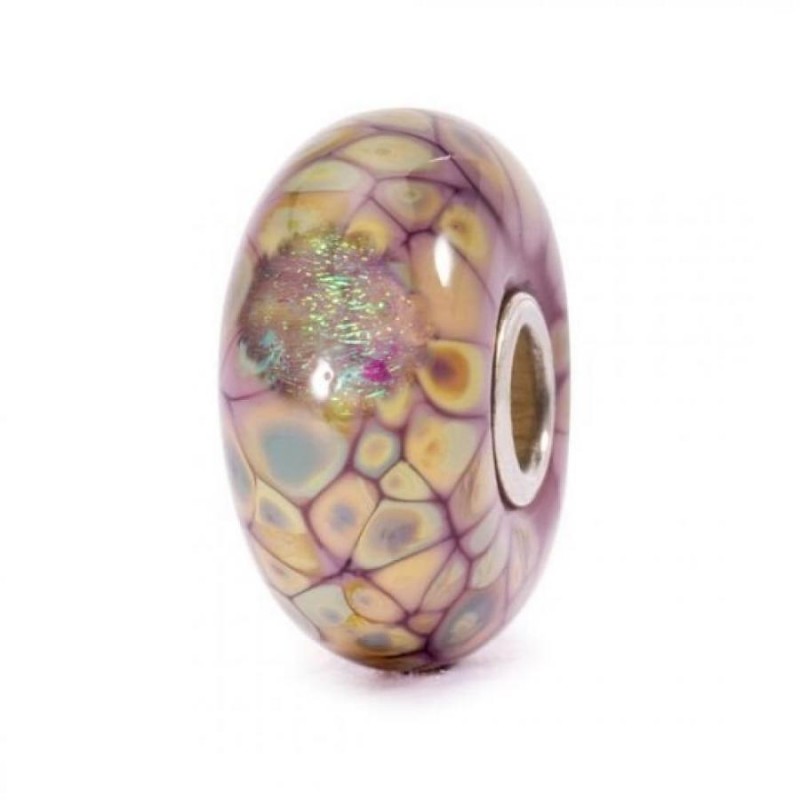 Beads TROLLBEADS “Mosaico di Fiori Viola” in vetro - TGLBE-20054