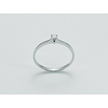 Anello Donna Miluna LID2931-006S – Anello solitario in oro bianco con brillante 0,06 ct