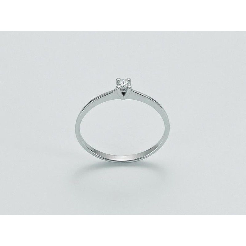 Anello Donna Miluna LID2931-006S – Anello solitario in oro bianco con brillante 0,06 ct