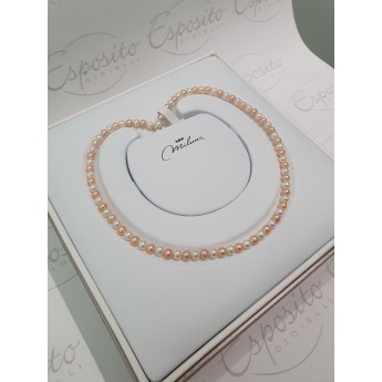 Collana Donna Miluna 1MPO455-42NL- Collana perle coltivate bianche e pesca di acqua dolce 4,5-5 mm con chiusura oro bianco