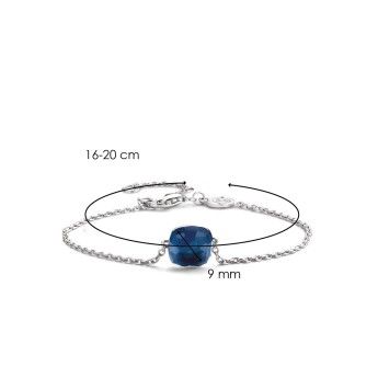 Bracciale Donna Ti Sento Milano – Bracciale in argento 925 rodiato con cristallo blu  - 2934DB