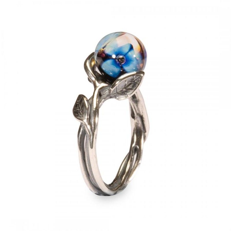 Anello Trollbeads TAGRI-00258 “Fiore Blu” in argento 925 misura 14