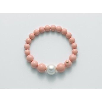 Bracciale Donna Miluna PBR2564 in corallo rosa 8-12 mm e perla bianca Oriente 11-15 mm