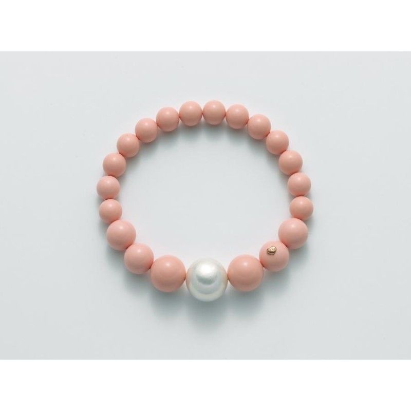 Bracciale Donna Miluna PBR2564 in corallo rosa 8-12 mm e perla bianca Oriente 11-15 mm