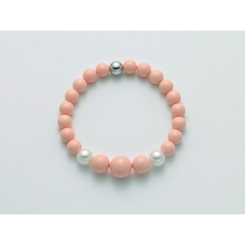 Bracciale Donna Miluna PBR3092 in corallo rosa 8-12 mm e perle bianche coltivate di acqua dolce  8,5-9 mm