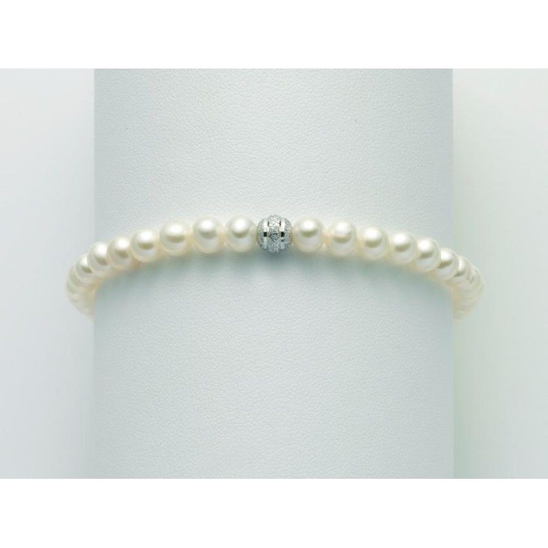 Bracciale Donna Miluna PBR3080X con perle bianche coltivate di acqua dolce 4-6 mm e oro bianco 375