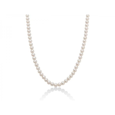 Collana Donna Miluna PCL4196V con perle bianche coltivate di acqua dolce 5-5,5 mm e chiusura in oro bianco