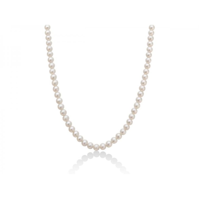 Collana Donna Miluna PCL4197V con perle bianche coltivate di acqua dolce 5,5-6 mm e chiusura in oro bianco 750