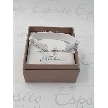Bracciale Donna Miluna PBR3240 – Bracciale in argento 925 con perle bianche coltivate di acqua dolce 5-5,5 mm