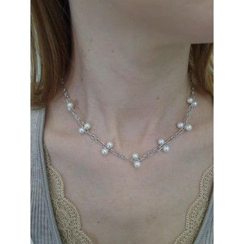 Collana Donna Miluna PCL6133B – Collana in argento 925 con perle bianche coltivate di acqua dolce 5-5,5 mm
