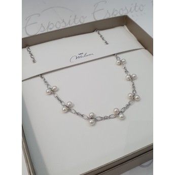 Collana Donna Miluna PCL6133B – Collana in argento 925 con perle bianche coltivate di acqua dolce 5-5,5 mm