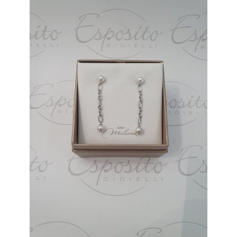 Orecchini Donna Miluna PER2536B – Orecchini in argento 925 con perle bianche coltivate di acqua dolce 5,5-6 mm