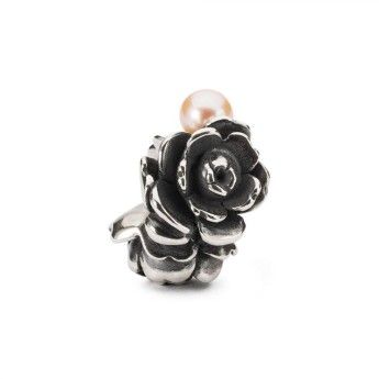 Beads TROLLBEADS Rosa D'Amore in Argento 925 e Perla - TAGBE-00274