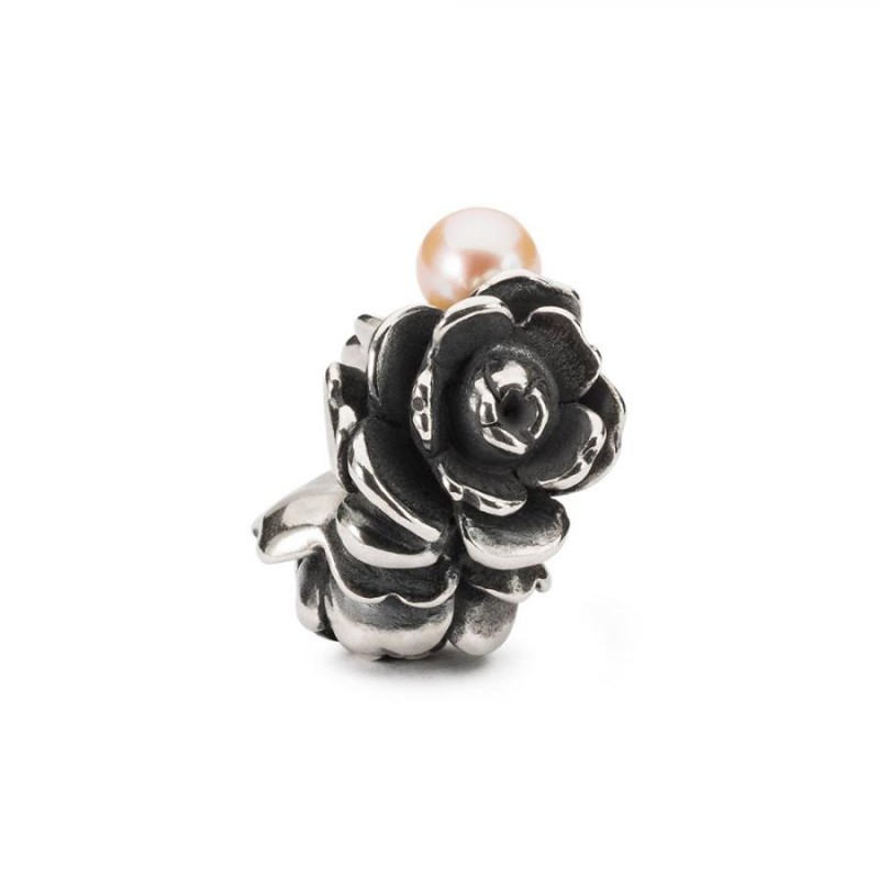 Beads Trollbeads - Beads in argento e Perla - Rosa D’Amore - TAGBE-00274  (Festa della Mamma 2021 )