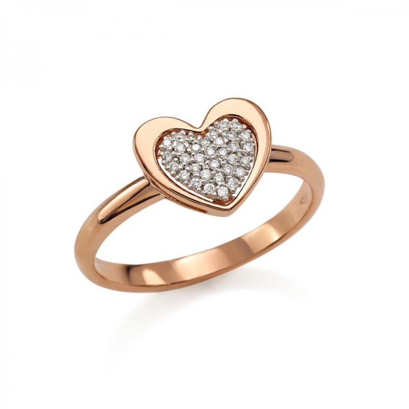 Anello Donna Artlinea AD687-LK – Anello cuore in oro 750 con brillanti 0,10 ct - misura 13