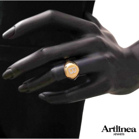 Anello Donna Artlinea AD511/A – Anello con lettera iniziale in oro 750 e brillanti 0,08 ct