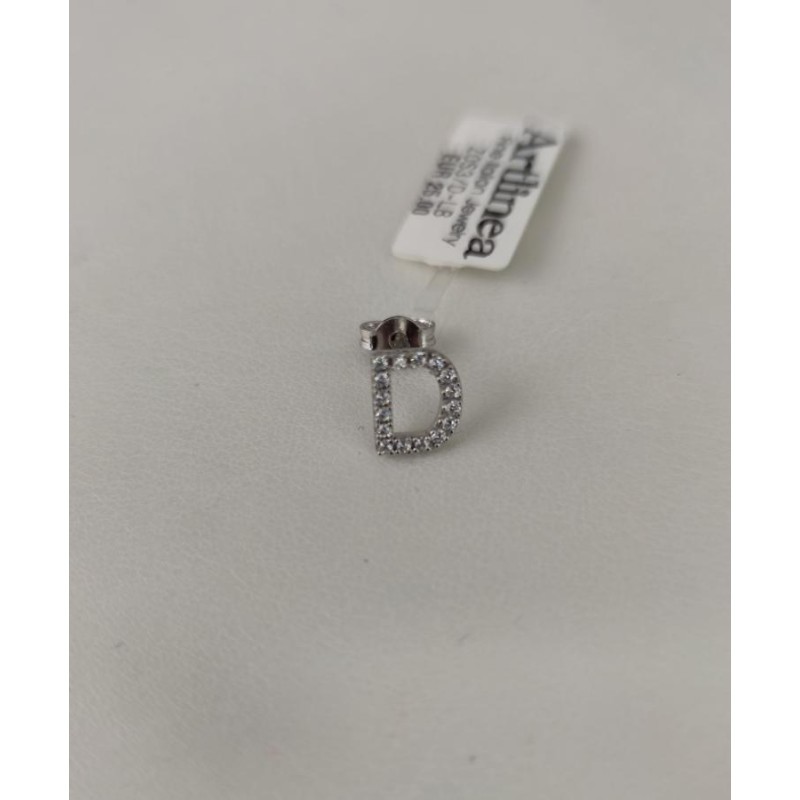 Mono Orecchino Donna Artlinea ZOS3/D – Mono Orecchino con lettera iniziale in argento 925 e zirconi bianchi