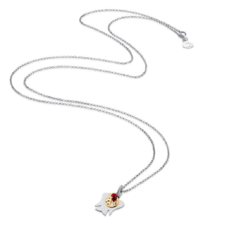 Collana Donna Roberto Giannotti GIA379 – Collana in argento 925 con pendenti Angelo, Coccinella in argento dorato e charm corall