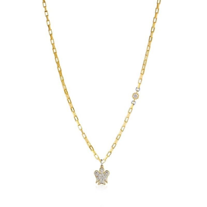 Collana Donna Roberto Giannotti GIA380 – Collana in argento dorato 925 con Angelo pendente e zirconi bianchi