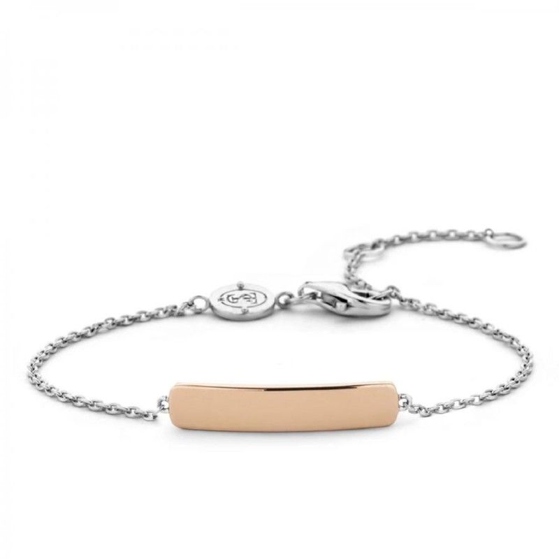 Bracciale Donna Ti Sento Milano 2879SR – Bracciale con targhetta centrale in argento con placcatura oro rosa
