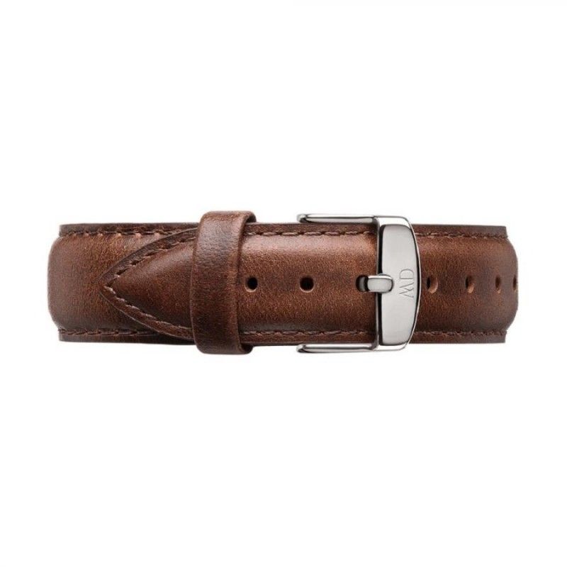 Cinturino Daniel Wellington DW00200023 in pelle 20 mm colore marrone scuro e fibbia rodiata collezione Classic Bristol