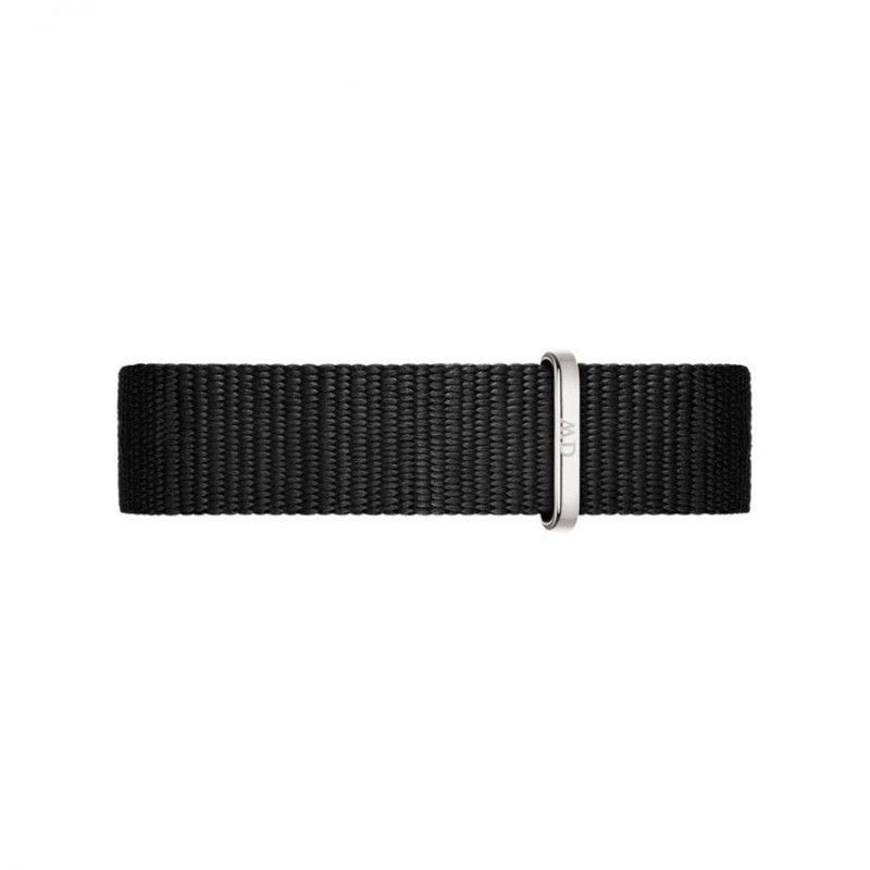 Cinturino Daniel Wellington DW00200179 in tessuto nato 14 mm colore nero e fibbia rodiata collezione Classic Petite Cornwell